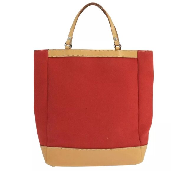 BURBERRY Blue Label Tote Bag Canvas Red Auth - Picture 3 of 16